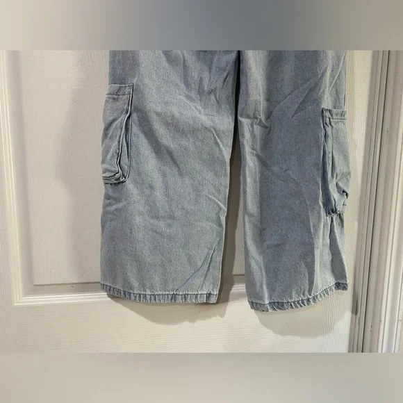 RSQ Women's Wide Leg Denim Cargo Jeans Size 26 - Picture 6 of 10